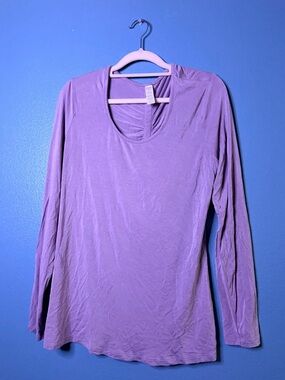 Marika Lavender Long Sleeve Scoop Neck Top